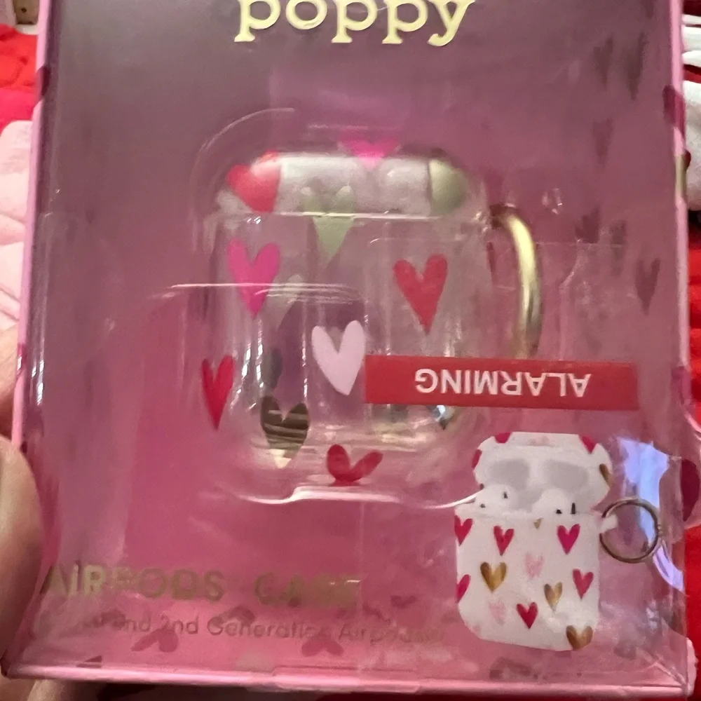Poppy AirPods Case with Heart Design
